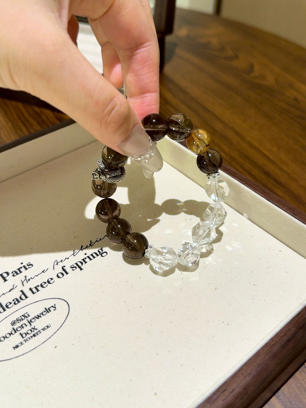 ▫️▪️ Tea crystal white crystal bracelet